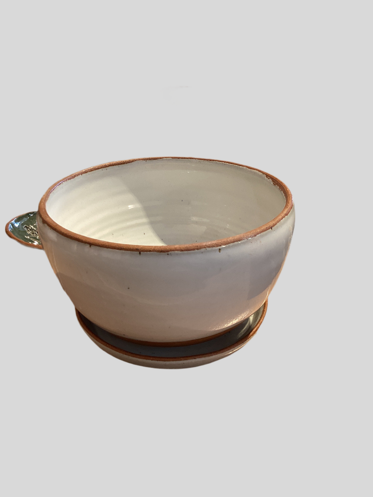7” White Pot w/Tray